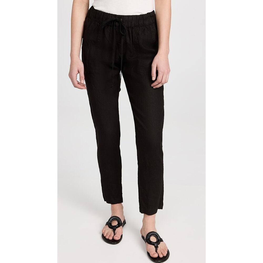 Enza Costa Linen Easy Pants Black - 2 - Picture 6 of 6